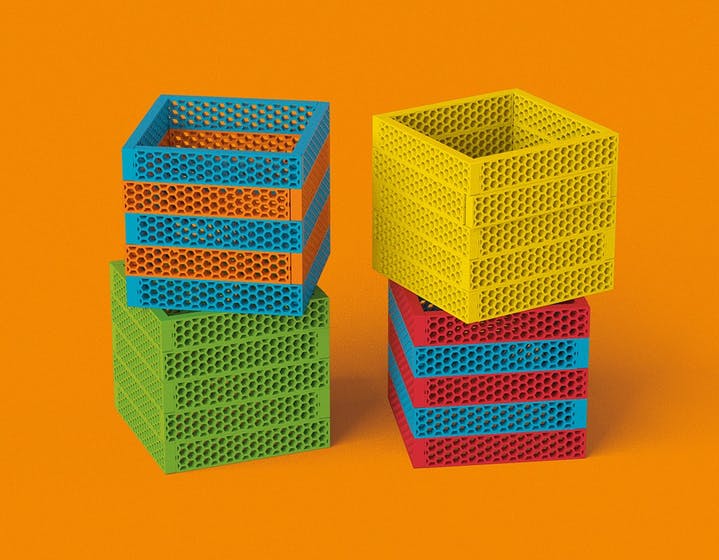 BioBlo Hello Box "Rainbow-Mix" 100 Bausteinen – Bild 4